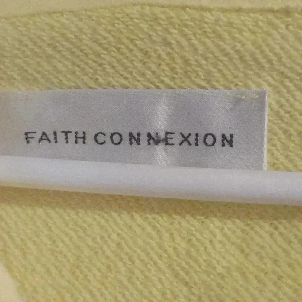 Faith Connexion women's medium‎ yellow lace up side hooded full zip sweatshirt